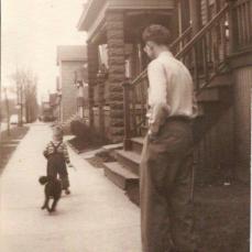 My dad with Tuffy and me in 1949.